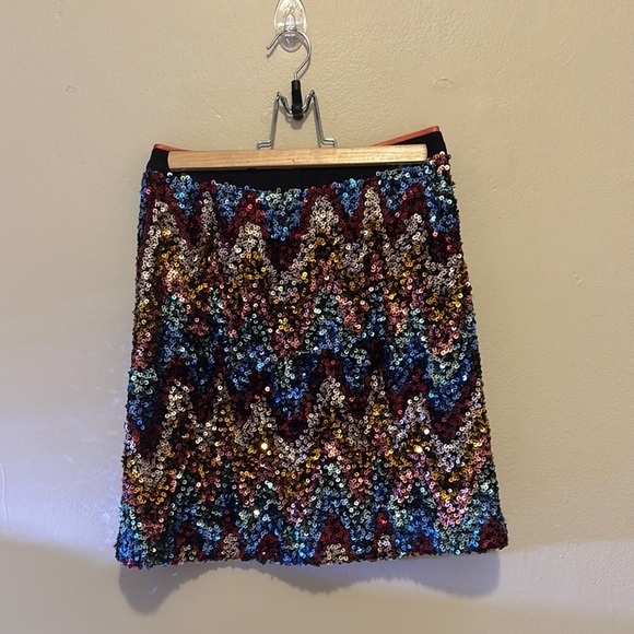 SOLD ❌Anthropologie Multicolor Sequin Mini Skirt - Picture 1 of 3
